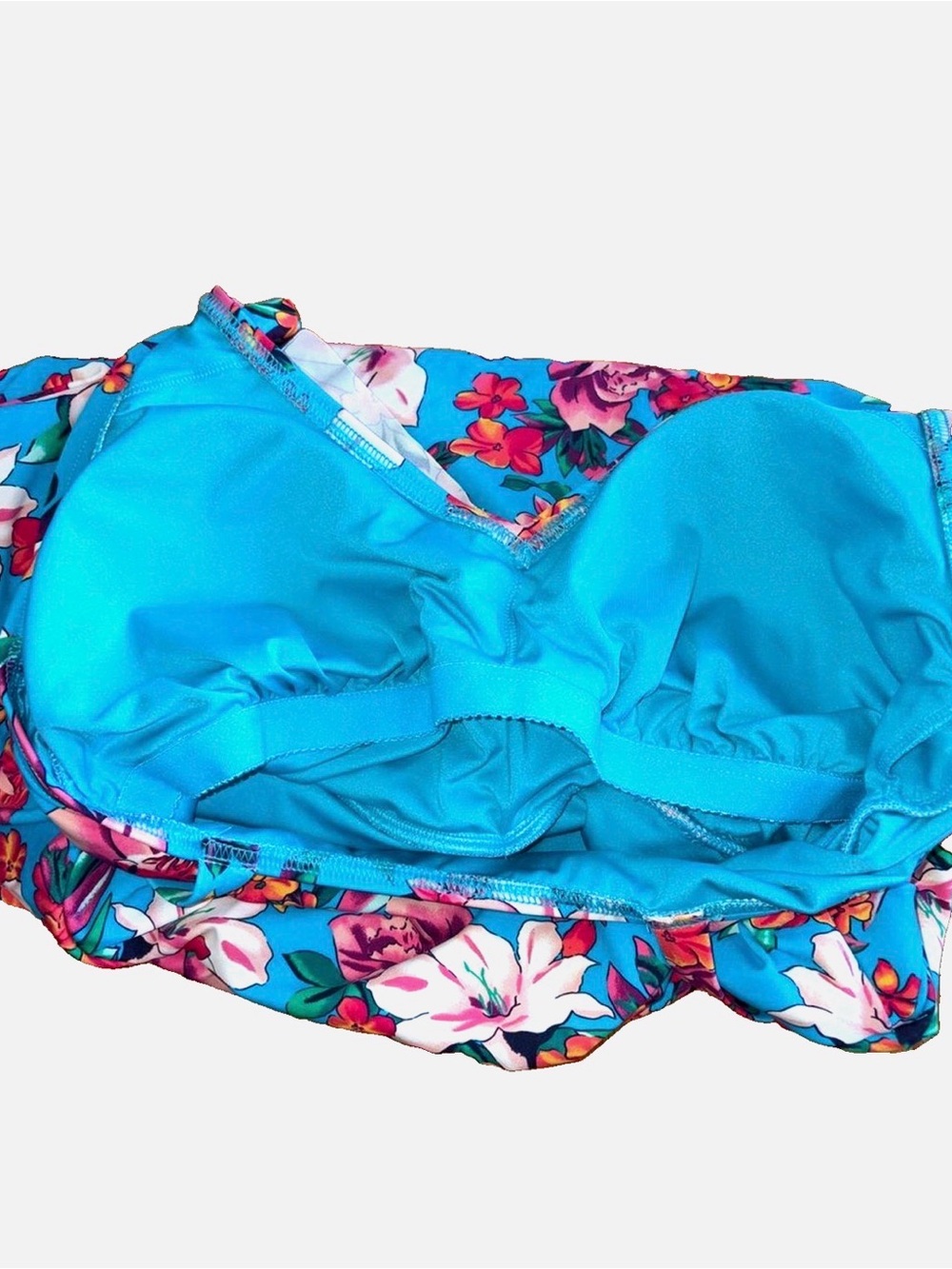 Lands’ End Floral Swim Dress One Piece Swimsuit Size 10-12 Tummy Control - Picture 3 of 15